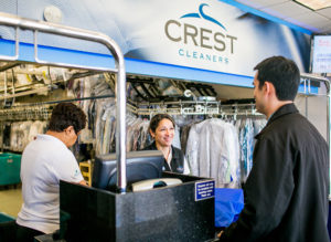 Crest Advanced Dry Cleaners' laundry service counter