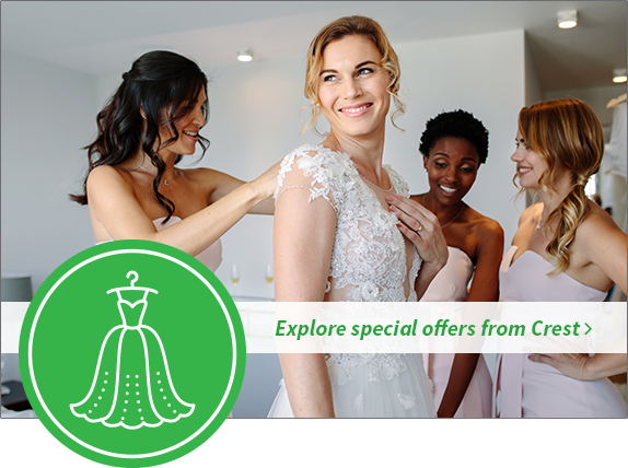 Let Crest Advanced Dry Cleaners take care of your wedding dress dry cleaning.